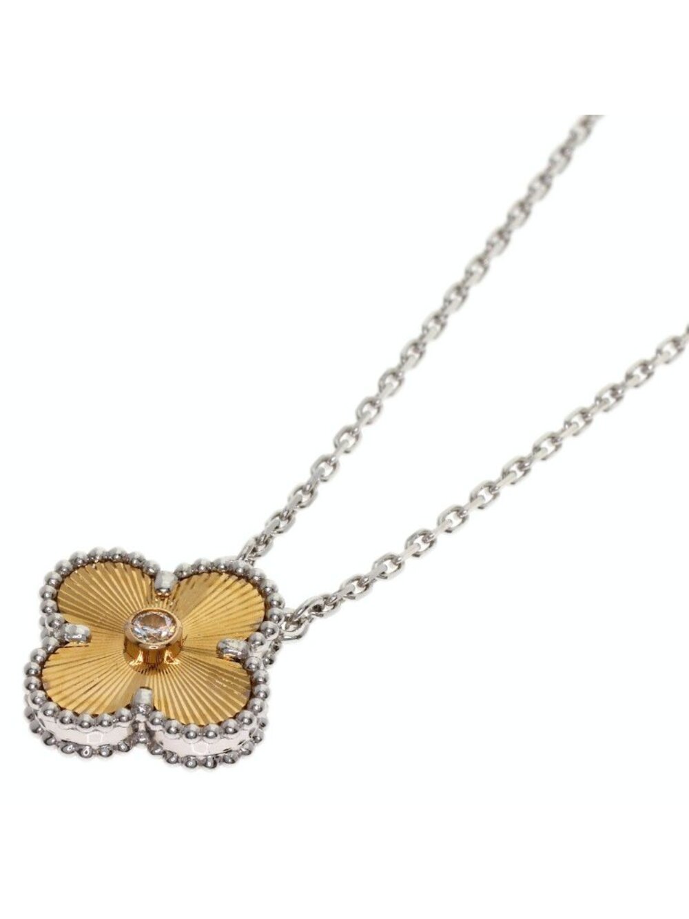 Van Cleef & Arpels Vintage Alhambra Guilloche Diamond Necklace